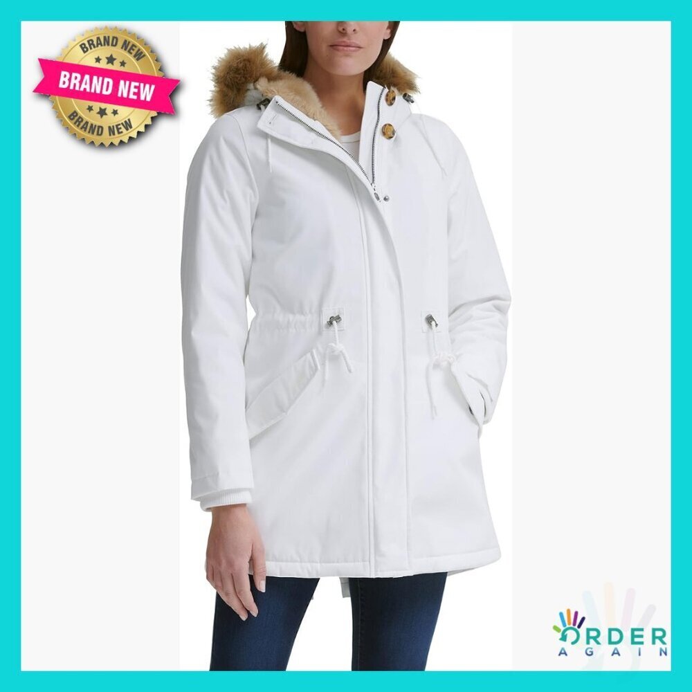 Faux Fur Lined Hooded Parka Jacket Heavyweight Y2K Retro Chic Classic Fit